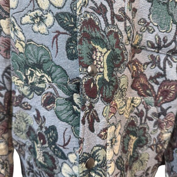 NWT ZARA Medium Blue Floral Tapestry Shacket - Picture 8 of 14
